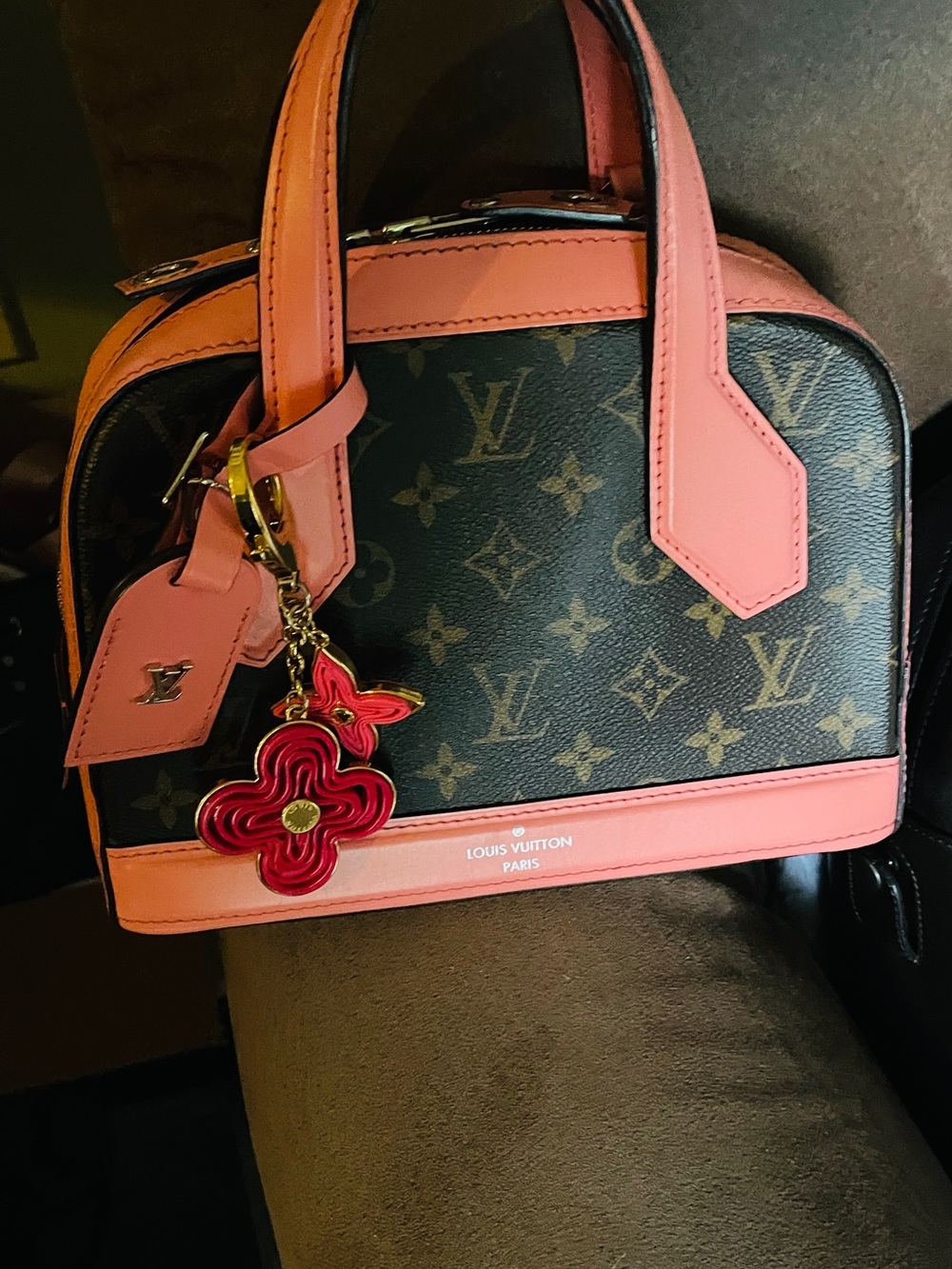 Louis Vuitton PinK Monogram Flower Bag Charm